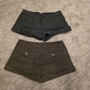 Talula Women's Pinstripe Shorts - Black and Brown